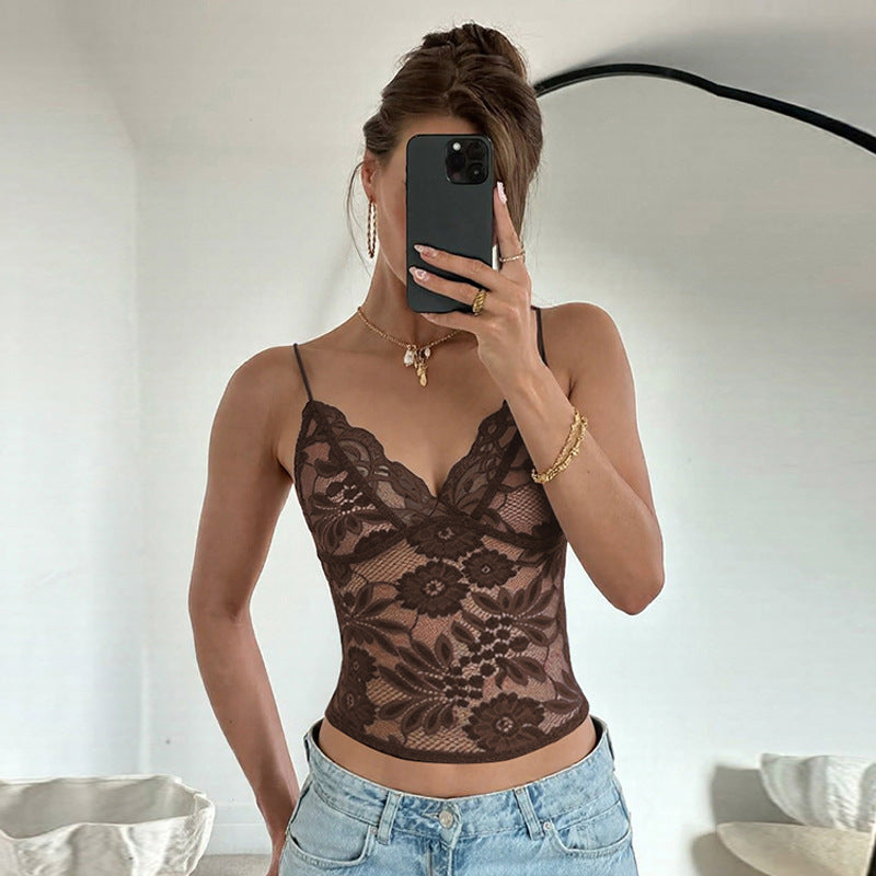 Damen Spitzenbustier mit verführerischen Blumenmustern Drune