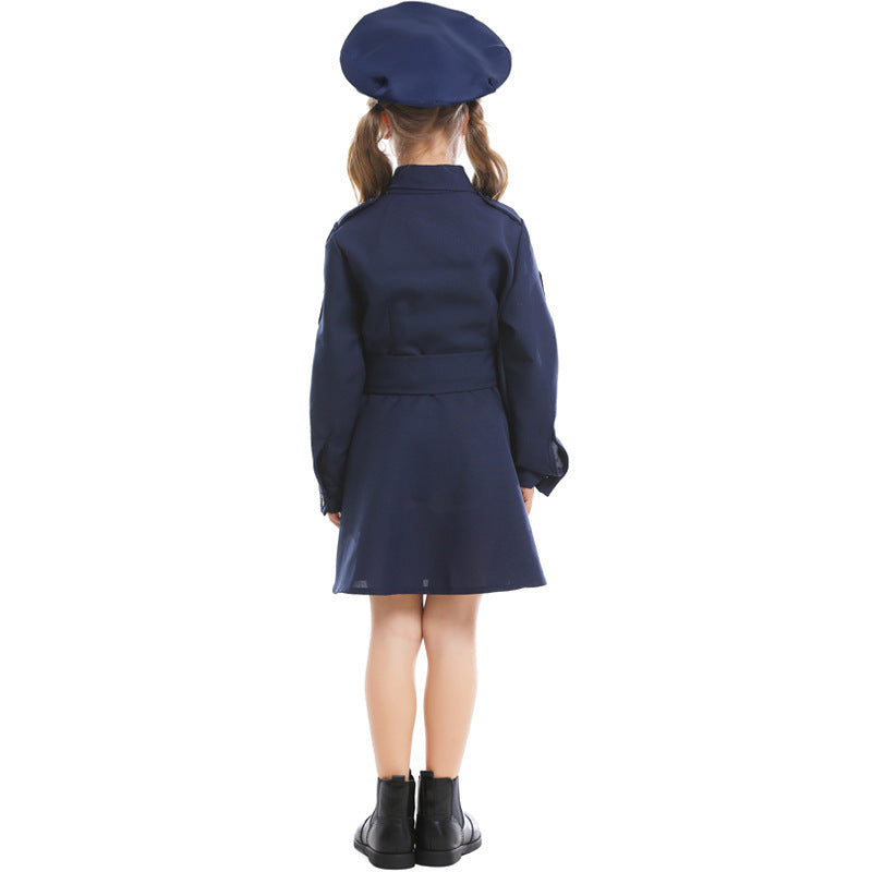 Damen Polizeikostüm mit Rock und Mütze Drune