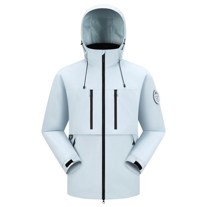 Herren Regen-Softshellparka mit längerer Silhouette, verschweißten Nähten und wasserabweisenden Reißverschlüssen Drune