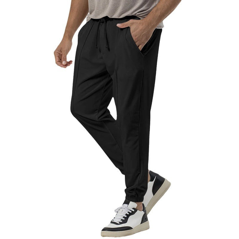 Herren Tapered-Jogginghose im Leinenlook mit Bügelfalte und Bündchen Drune