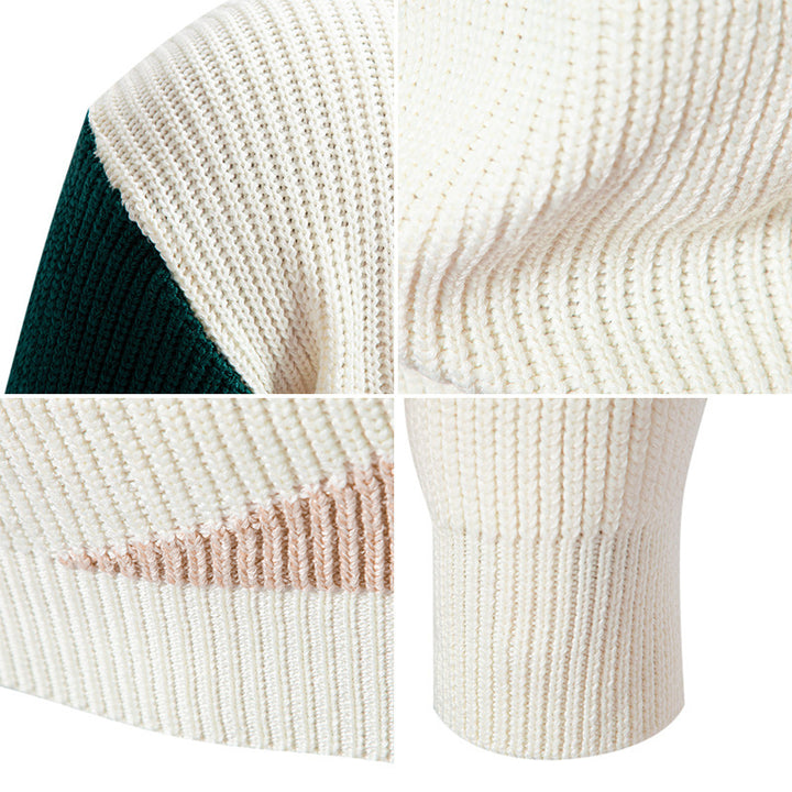 Damen modischer Stehkragenpullover mit geometrischem Muster Drune
