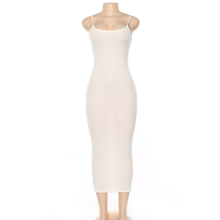 Damen Figurbetontes Maxikleid mit Spaghettiträgern und feinem Stretch Drune
