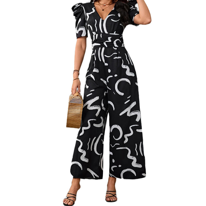Damen Eleganter Jumpsuit mit stilvollem grafischen Muster Drune