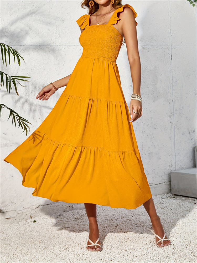 Damen Sommerliches Maxikleid mit zauberhaften Rüschendetails Drune