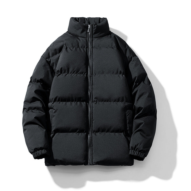 Unisex Leichte gesteppte Daunenoptik Pufferjacke mit Stehkragen und Zwei-Wege-Reißverschluss Drune