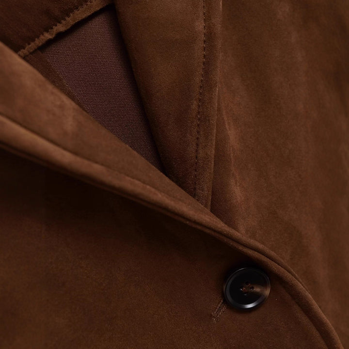 Damen Modische Suede Blazerjacke mit praktischen Taschen Drune