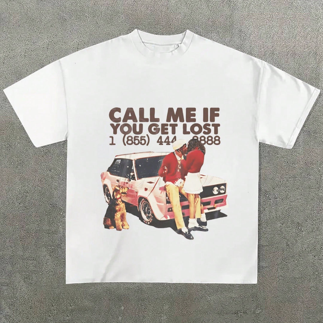 Damen Grafik T-Shirt mit nostalgischem Auto-Design und frechem Schriftzug Drune
