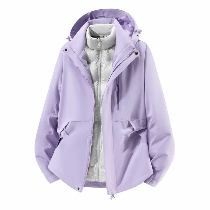 Herren Wasserfeste dreiteilige Winterjacke mit abnehmbarer Daunen-Innenjacke und Kapuze Drune