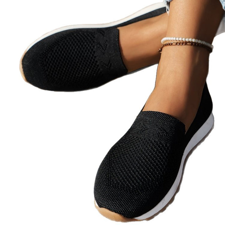 Damen Atmungsaktive Strick-Slipper mit Memory-Fußbett und rutschfester Laufsohle Drune