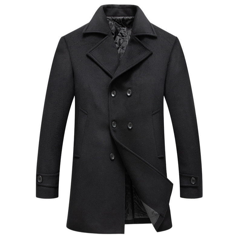 Herren stilvoller und eleganter Übercoat mit doppelter Knopfreihe Drune