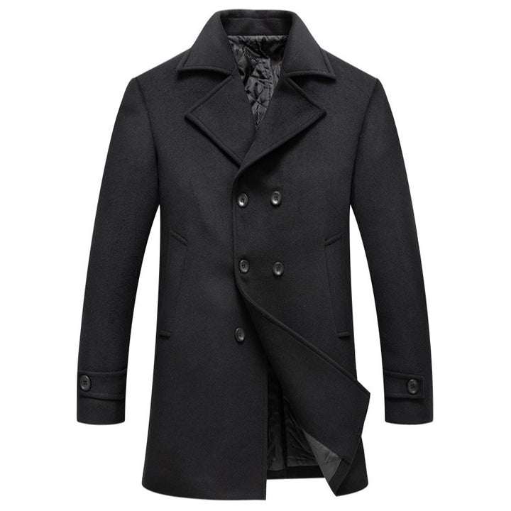 Herren stilvoller und eleganter Übercoat mit doppelter Knopfreihe Drune