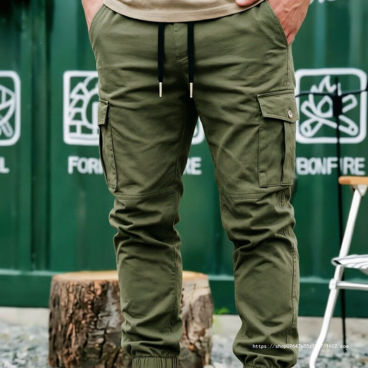 Herren Tapered Cargo-Jogginghose mit elastischem Saum, Kordelzug & Multifunktions‑Taschen Drune