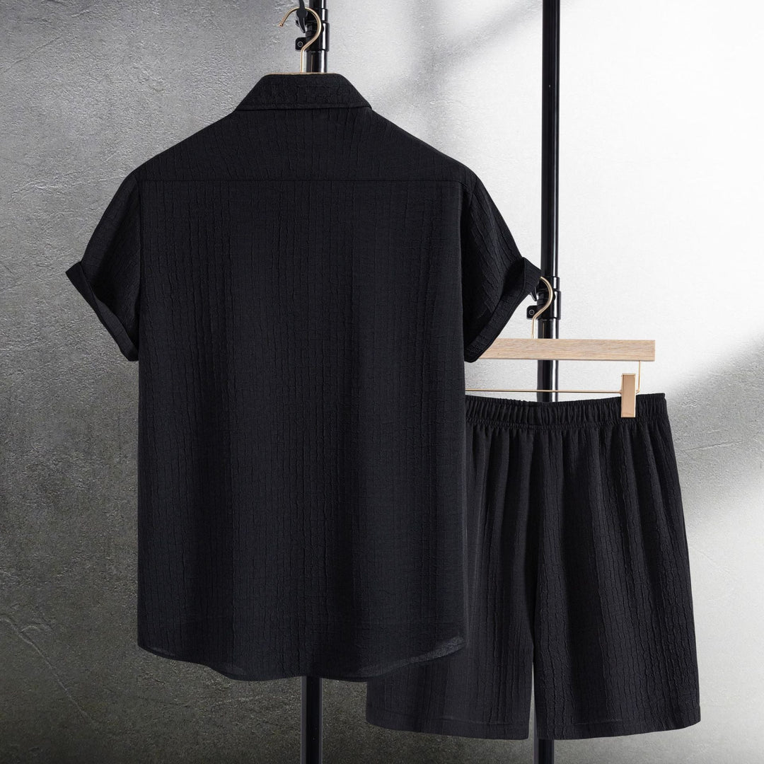 Damen Freizeitanzug mit kurzen Ärmeln und elastischen Shorts Drune