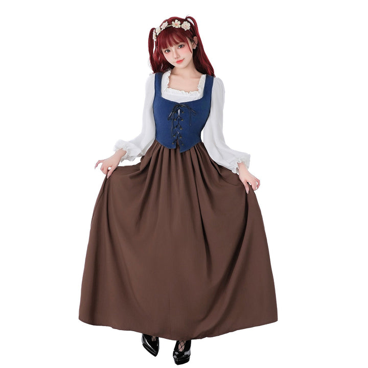 Damen Historisches Trachtenkleid mit stilvollem Korsett und fließendem Rock Drune