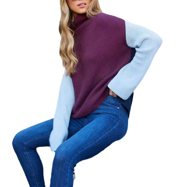 Damen modischer Rollkragenpullover im eleganten Rippdesign Drune