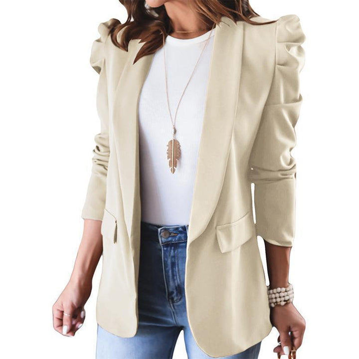 Damen eleganter Blazer mit Puffärmeln und modischem Schnitt Drune