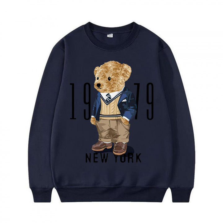 Damen Gemütlicher Sweatshirt mit Bärenmotiv Drune