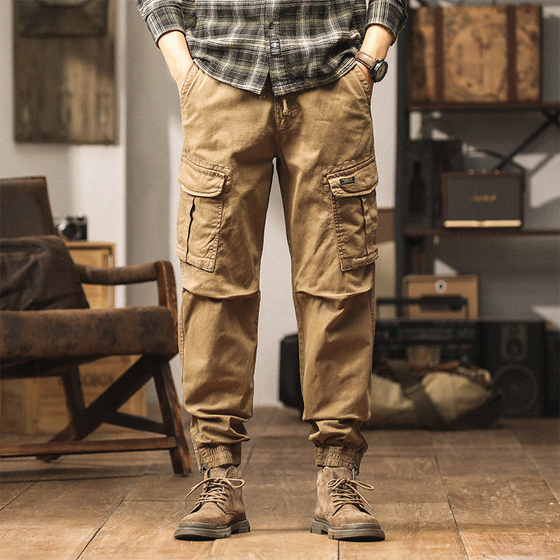 Herren Cargo-Jogginghose im Utility-Look mit Tunnelzugbund und Reißverschluss-Knöcheln Drune