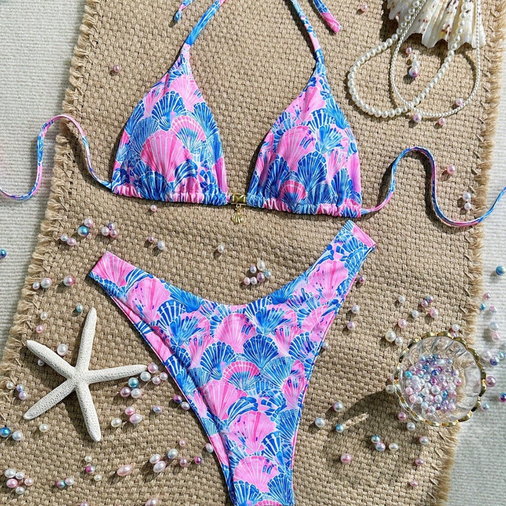 Damen Triangel-Bikini mit floralen Mustern Drune