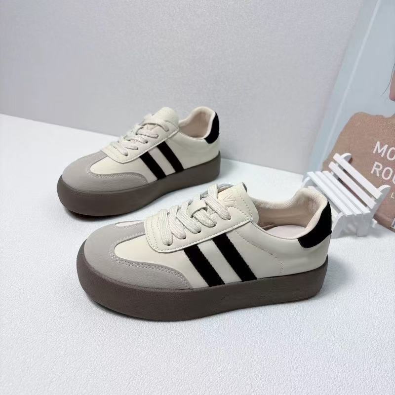 Damen Plateausneakers mit eleganter Oberflächenstruktur und rutschfester Sohle Drune