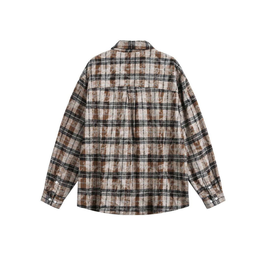 Unisex Oversize-Flanell-Hemdjacke im Boxy-Schnitt mit Brusttasche Drune