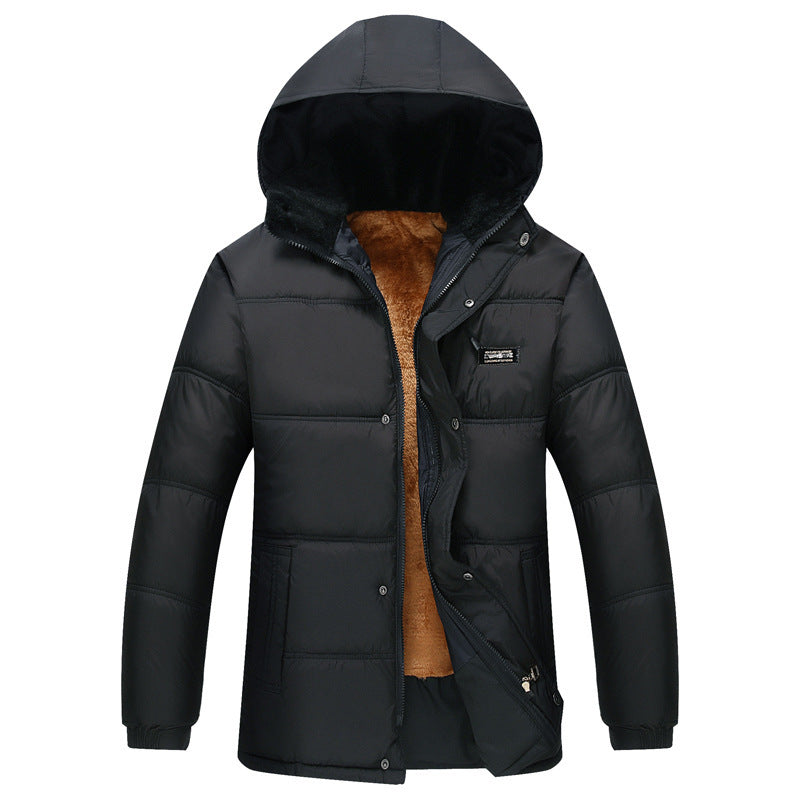 Herren modische Steppjacke mit kuscheligem Innenfutter und verstellbarem Kapuzenkragen Drune