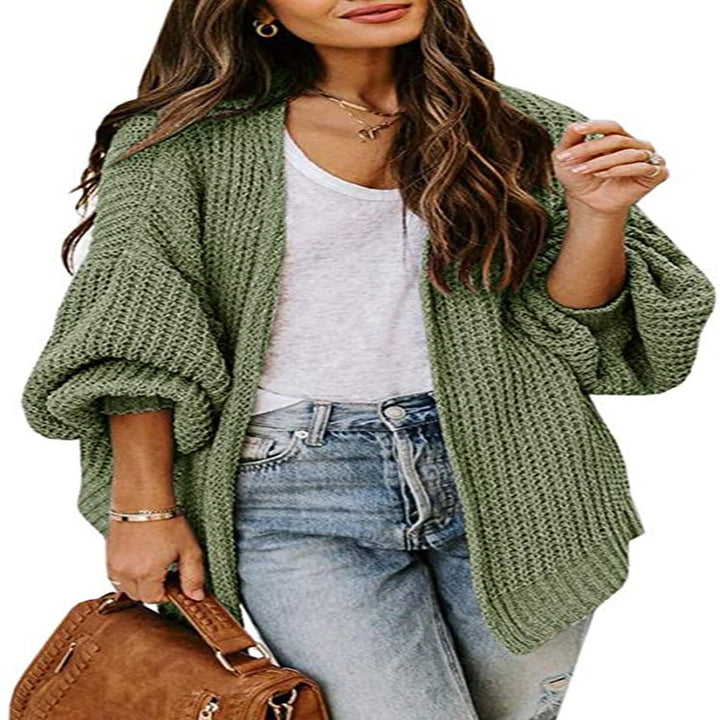 Damen Grobstrick-Pullover mit voluminösen Ärmeln und lässigem Schnitt Drune