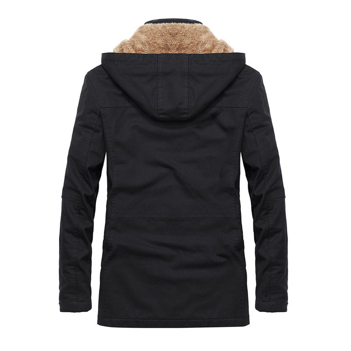 Herren Wetterfeste Outdoor-Jacke mit hohem Kragen Drune