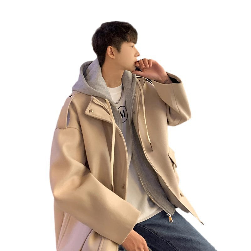 Herren Übergröße Winterjacke mit Kapuze und modernen Details Drune