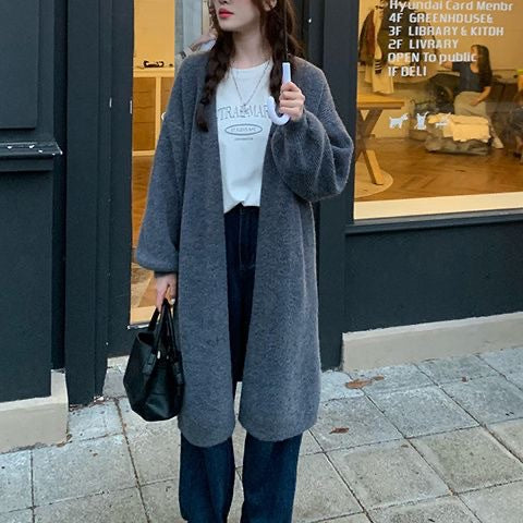 Damen Weit geschnittene Strickjacke mit großzügigem Revers Drune