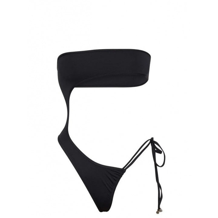 Damen Einteiler Badeanzug mit asymmetrischem Schnitt und gesteppter Taille Drune