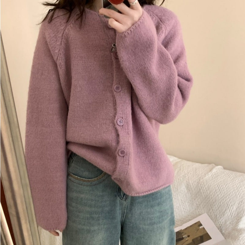 Damen Gemütlicher Cardigan mit Knopfdetails und weitem Schnitt Drune