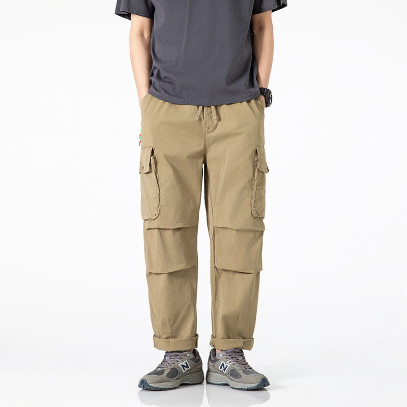 Herren Relaxed-Fit Multi-Taschen Cargo-Hose aus leichtem Baumwollmix Drune