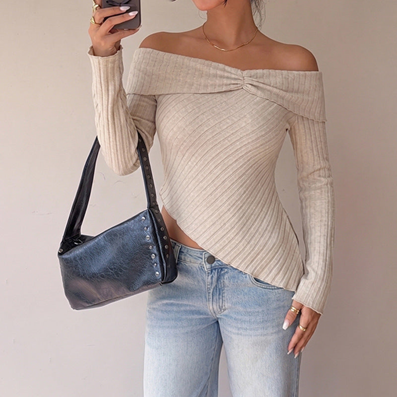 Damen Off-Shoulder Langarmoberteil Drune