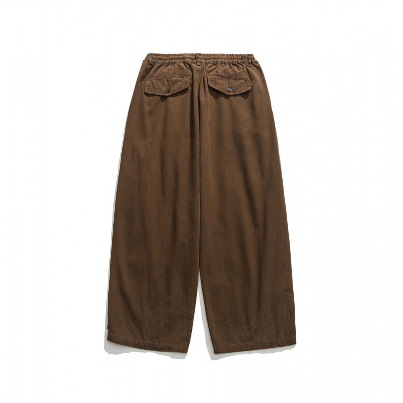 Unisex Weite Plissee-Culottehose mit elastischem Bund, tiefen Eingrifftaschen und legerer 3/4‑Länge Drune