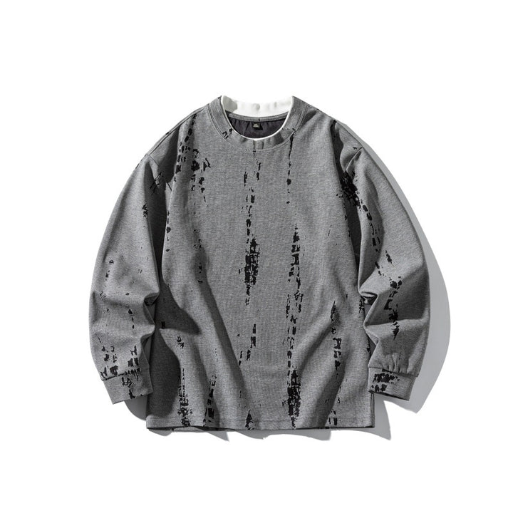 Unisex Oversize-Langarmshirt mit Batik- und Destroyed-Effekt Drune