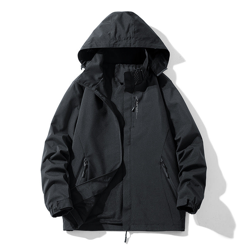 Damen wasserdichte Outdoorjacke mit atmungsaktivem Meshfutter, Reißverschlusstaschen und Klettmanschetten Drune