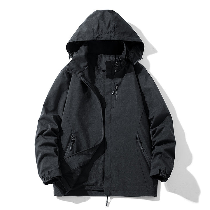 Damen wasserdichte Outdoorjacke mit atmungsaktivem Meshfutter, Reißverschlusstaschen und Klettmanschetten Drune