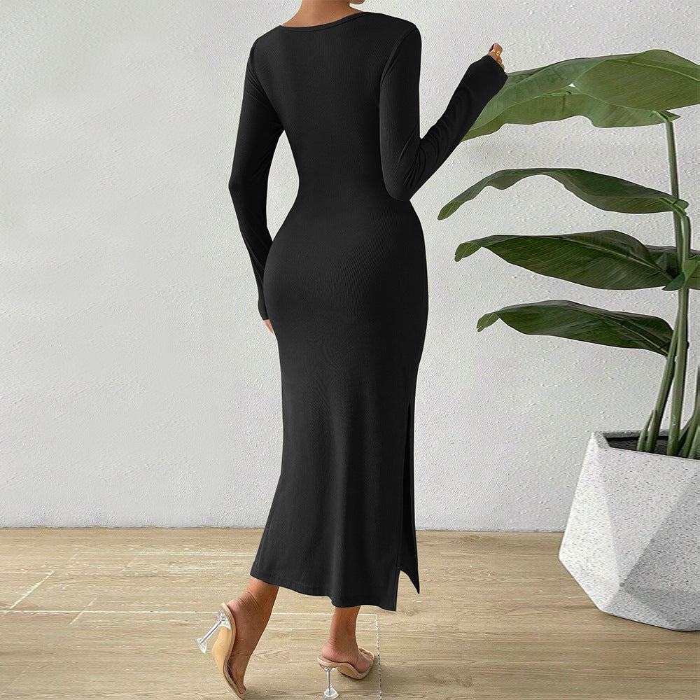 Damen Midikleid mit raffinierten Rüschendetails und sexy Cut-Outs Drune