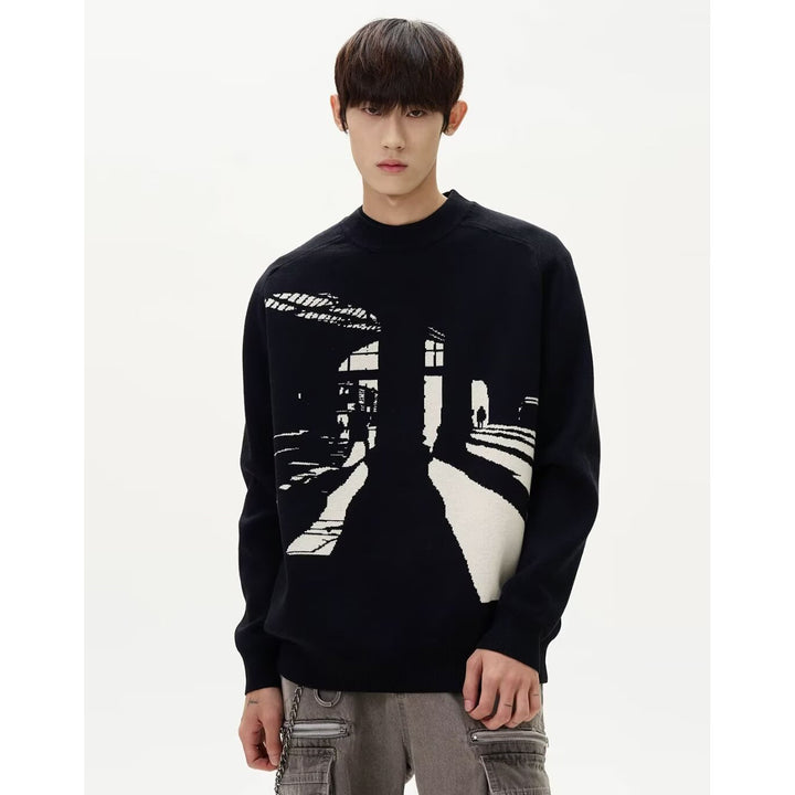Herren Modischer Pullover mit grafischem Design Drune
