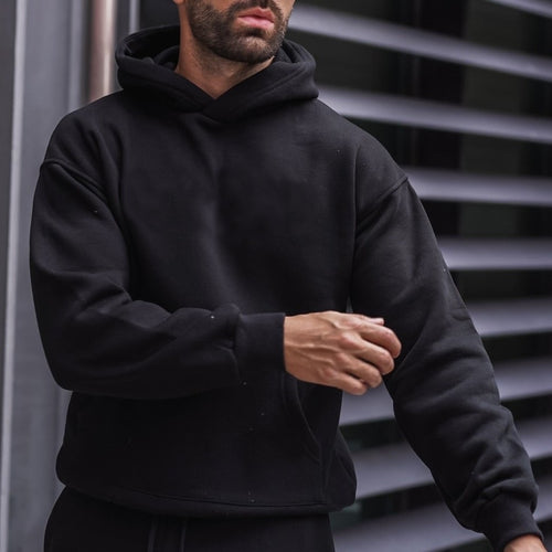 Unisex nan Heavyweight-Kapuzenpullover mit doppelt vernähter Kängurutasche, verstärkten Nähten und weichem Fleece-Innenfutter Drune
