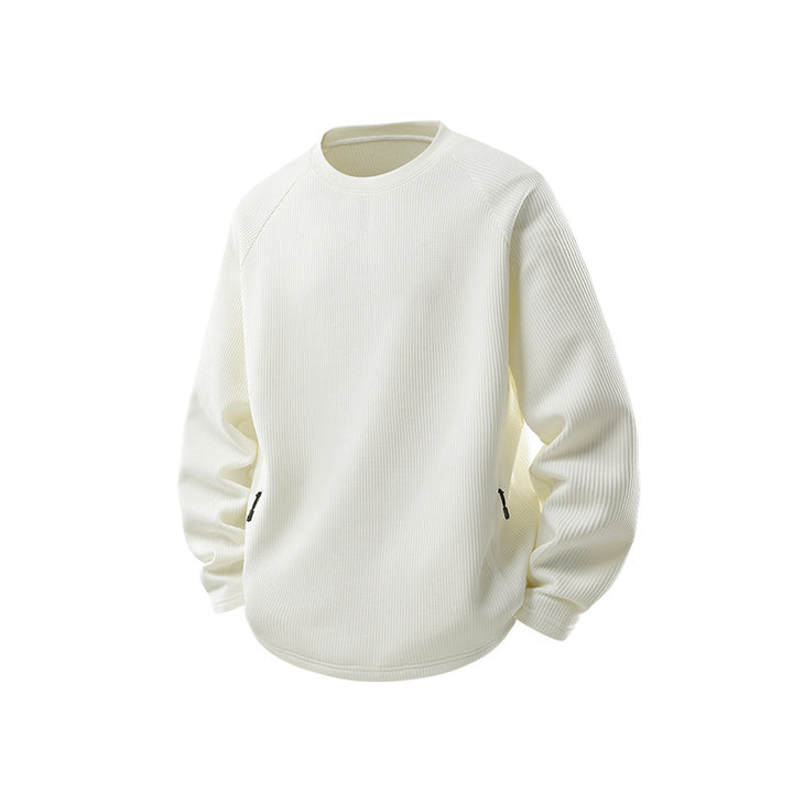 Herren Waffelstruktur-Thermo-Sweatshirt mit Raglanärmeln und Reißverschlusstaschen Drune