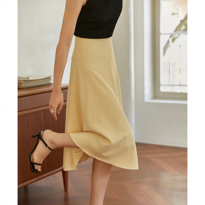 Damen Eleganter Midirock mit fließendem Schnitt Drune