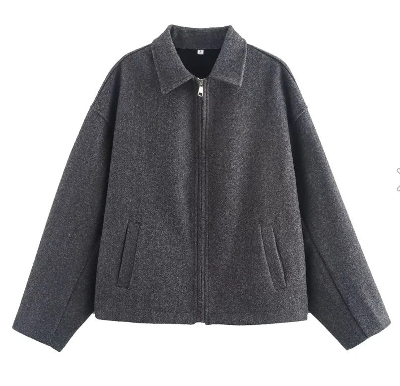 Damen Trendige cropped Jacke aus Wollmix Drune