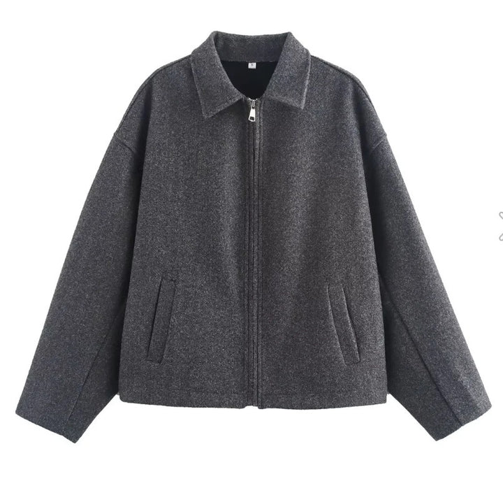 Damen Trendige cropped Jacke aus Wollmix Drune