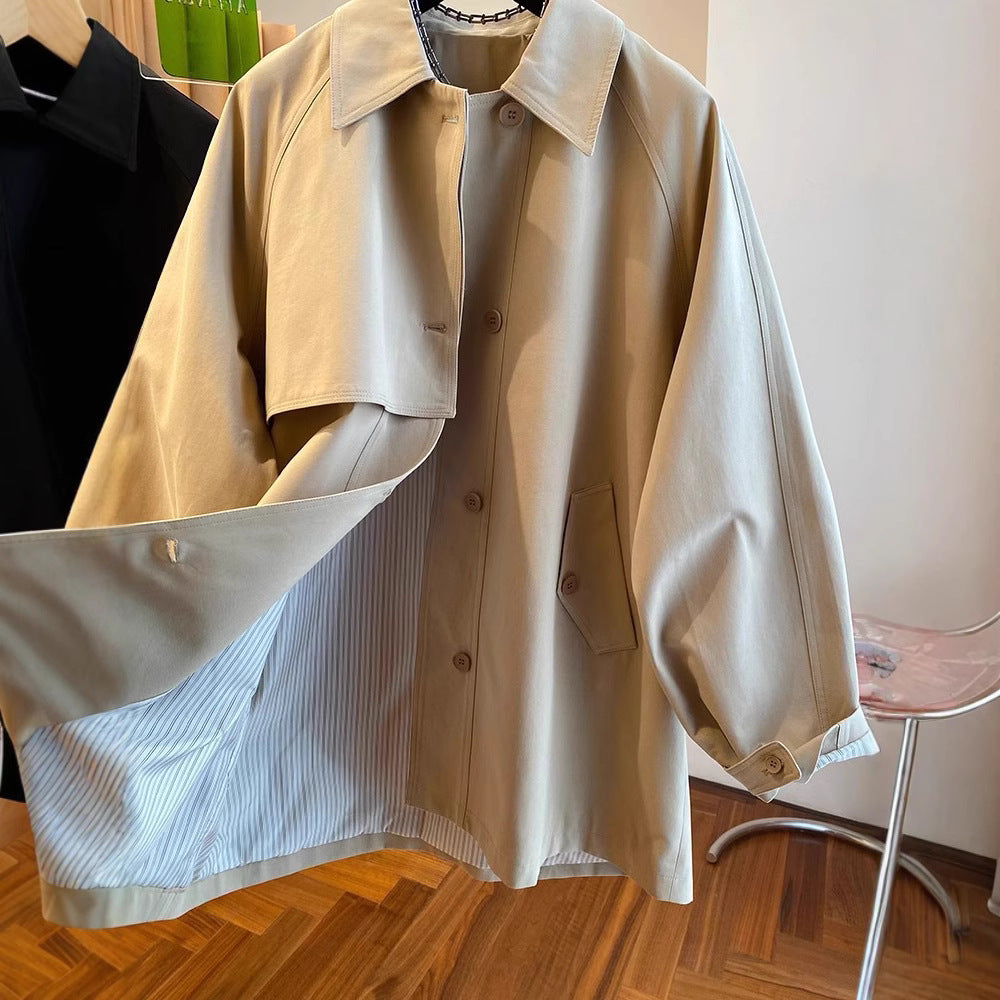 Damen Modische Übergangsjacke mit weitem Schnitt Drune
