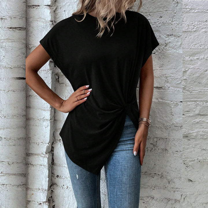 Damen Oversize T-Shirt mit Knoten-Detail Drune