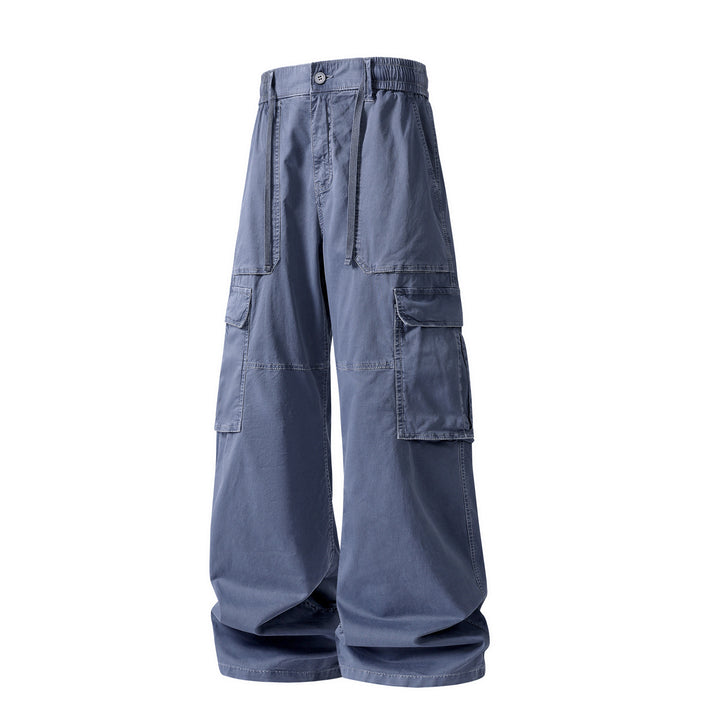 Herren Extraweite Utility-Cargo-Hose im Baggy‑Cut mit elastischem Bund und Mehrfachklappentaschen Drune