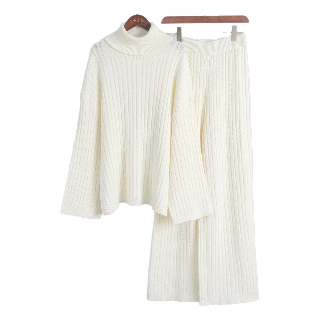 Damen Strickanzug mit hohem Kragen und weitem Schnitt Drune