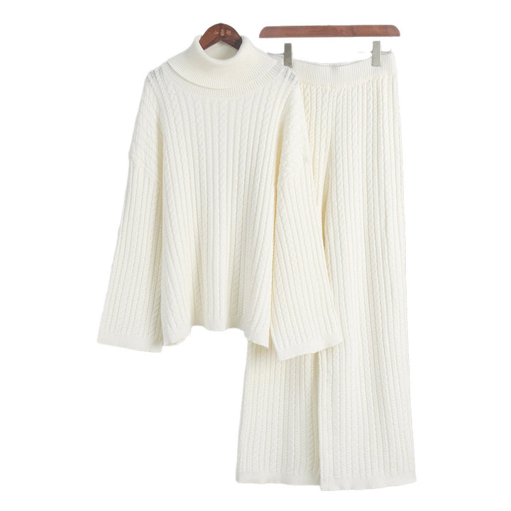 Damen Strickanzug mit hohem Kragen und weitem Schnitt Drune